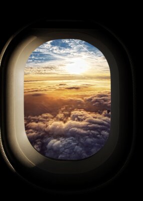 Bild Himmel vom Flugzeugfenster aus gesehen