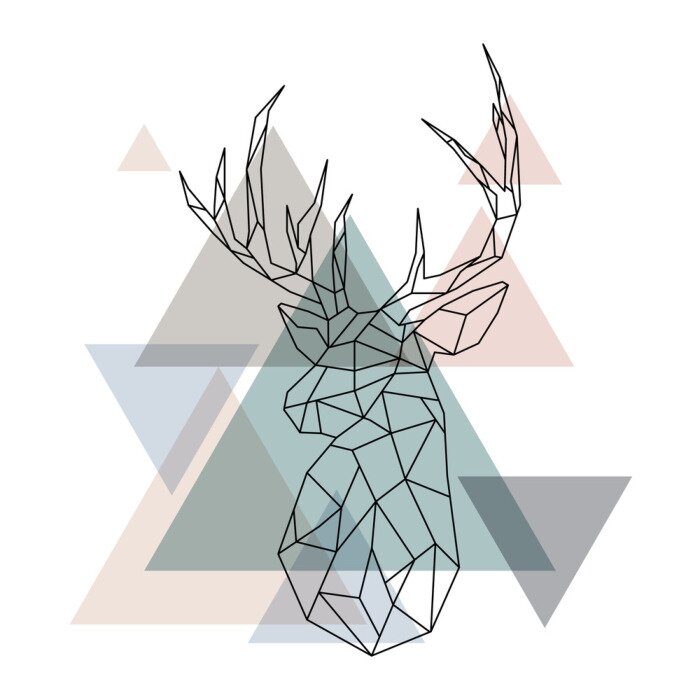 Bild Hirsch-Illustration im Scandi-Stil