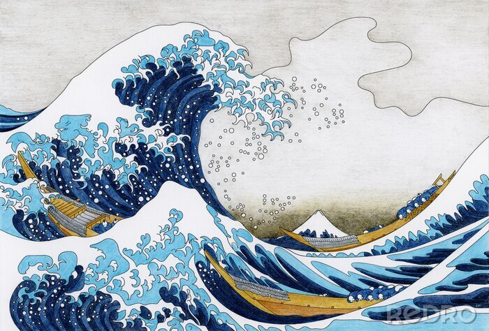 Bild Hokusai Die große Welle von Kanagawa Erwachsene Malvorlagen