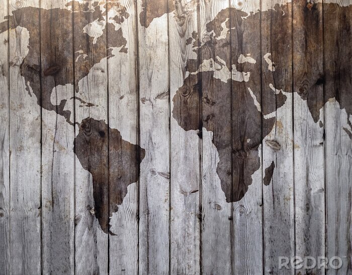 Bild Holz-Weltkarte