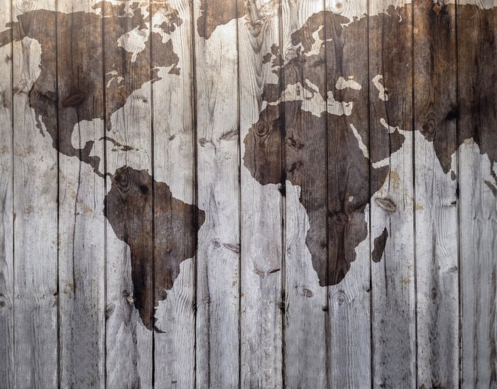 Bild Holz-Weltkarte