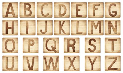 Holzbausteine mit Buchstaben des Alphabets