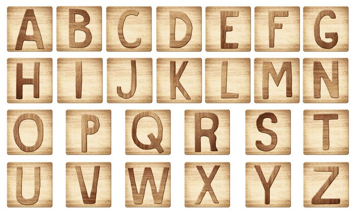 Bild Holzbausteine mit Buchstaben des Alphabets