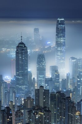 Hongkong bei Nacht und Nebel