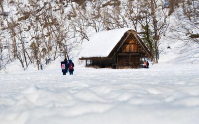 Bild Hütte im Winter im Schnee