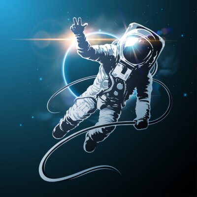 Bild Illustration mit einem Kosmonauten