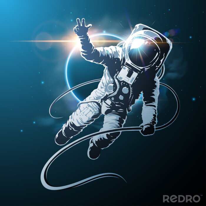 Bild Illustration mit einem Kosmonauten