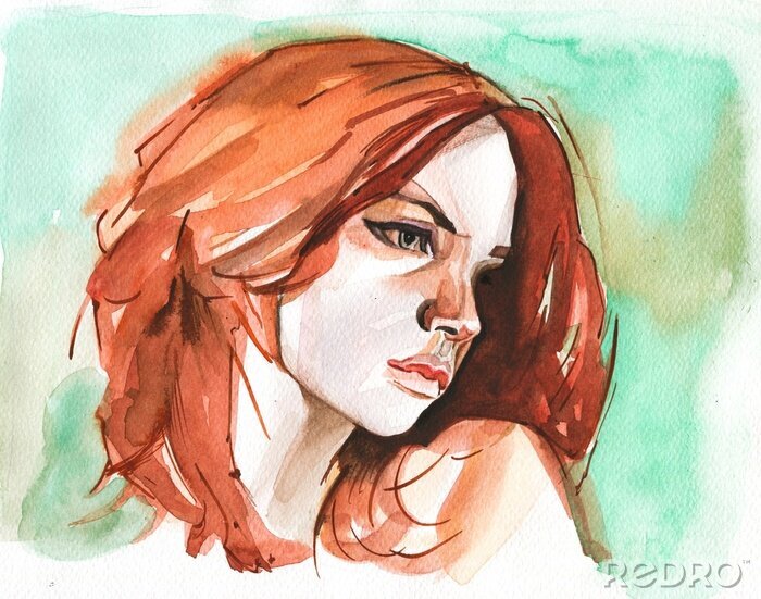 Bild Illustration mit einer rothaarigen Frau