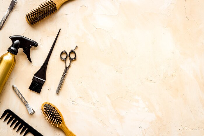 Bild Illustration mit Friseurzubehör