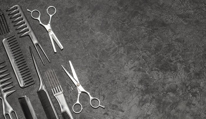 Bild Illustration mit Schere und Kamm