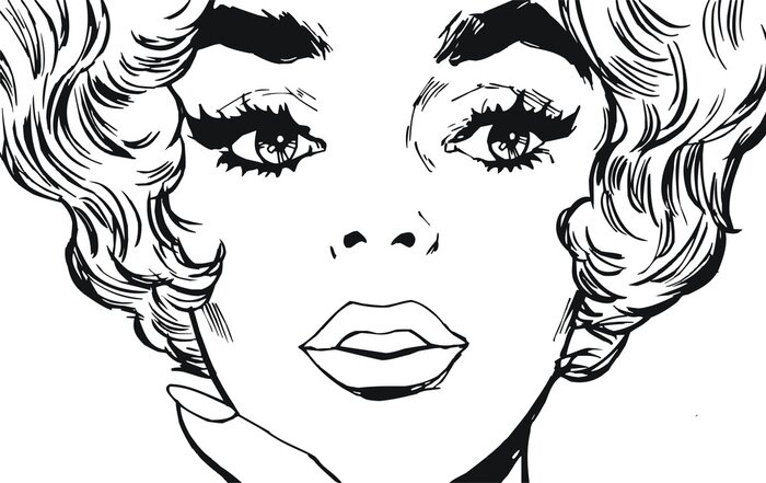 Bild Illustration von Gesicht einer Frau