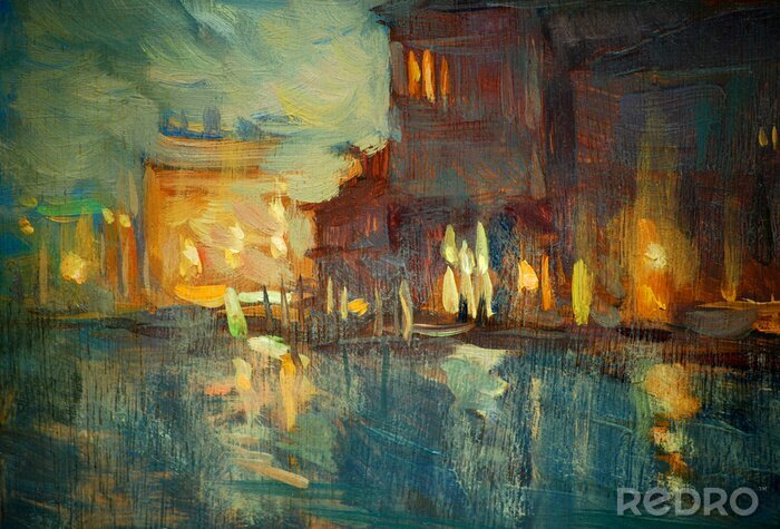 Bild Impressionismus Venedig bei Nacht