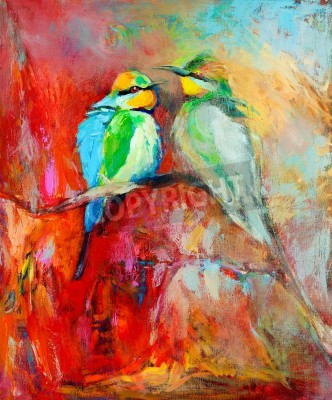 Bild Impressionismus zwei Vögel