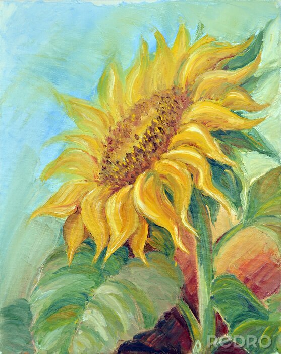 Bild Impressionistische Sonnenblumen auf Leinwand