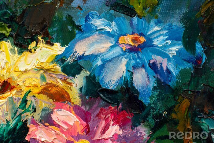 Bild Impressionistisches Gemälde mit Blumen