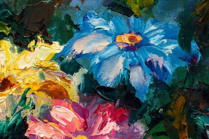 Bild Impressionistisches Gemälde mit Blumen