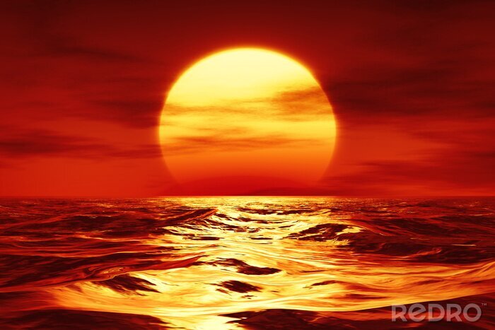 Bild In roten Tönen Sonnenuntergang am Meer