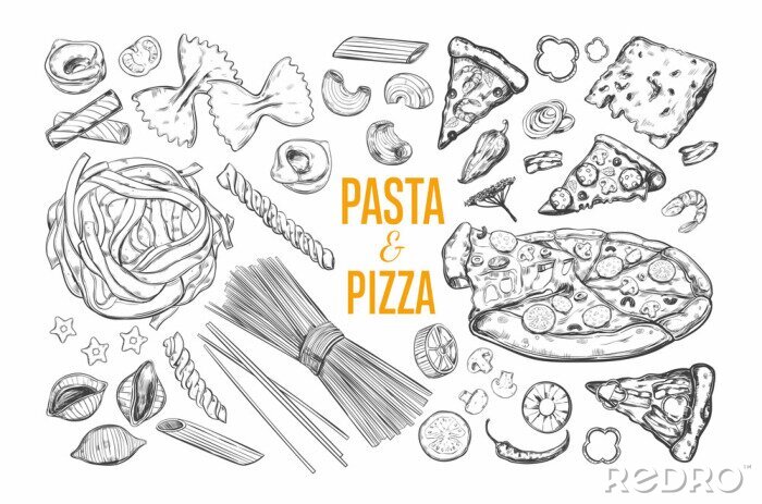 Bild Italienisches Essen in minimalistischem Stil