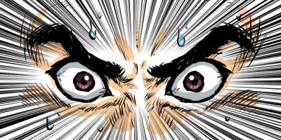 Bild Japanese dramatic cartoon-like expression of eyes