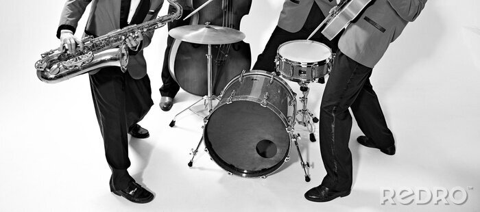 Bild Jazzband schwarz-weiße Grafik