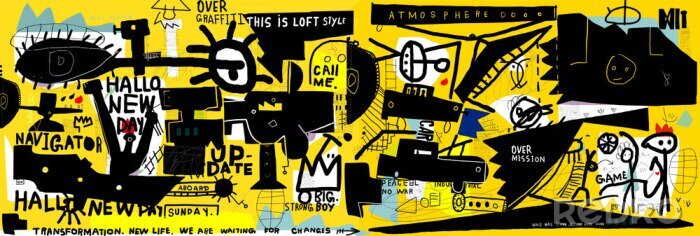 Bild Jugendzimmer Graffiti mit Symbolen