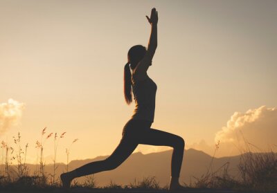 Bild Junge Frau inmitten der Natur beim Yoga