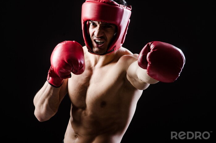 Bild Kämpfender Boxer in Boxhandschuhen