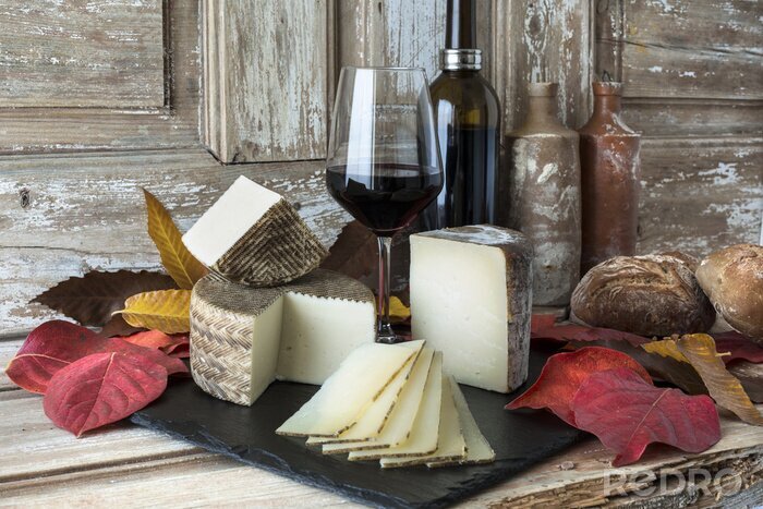 Bild Käse und Wein