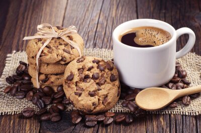 Bild Kaffee und Kekse mit Schokolade