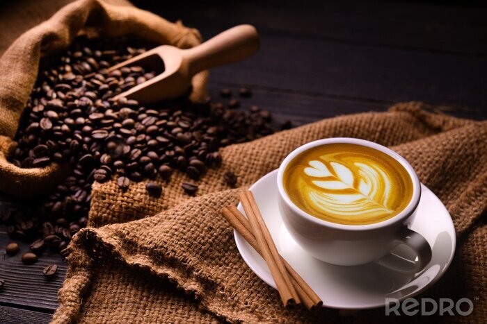Bild Kaffee Zimt und Bohnen
