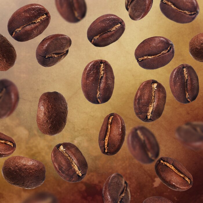 Bild Kaffeebohnen auf braunem Hintergrund