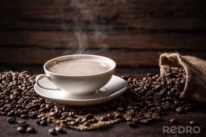 Bild Kaffetasse vor dem Hintergrund der Bretter