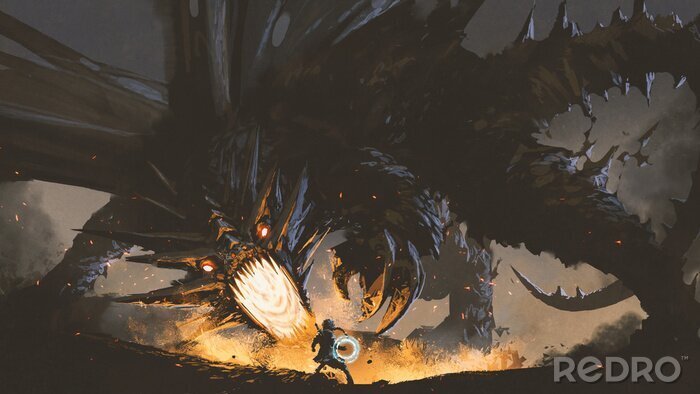 Bild Kampf mit Drachen Fantasy