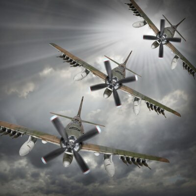 Kampfflugzeuge am Himmel