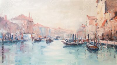 Bild Kanal mit Booten in Venedig