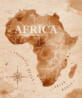 Bild Karte Afrika retro