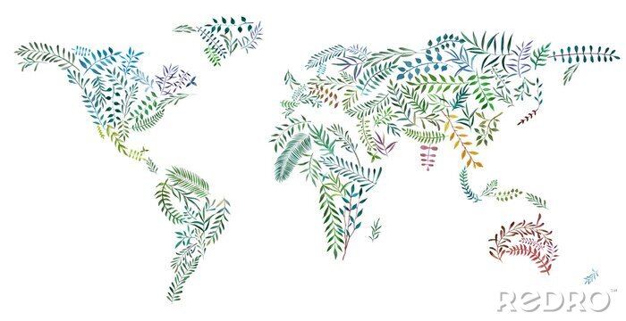 Bild Karte mit Blättern