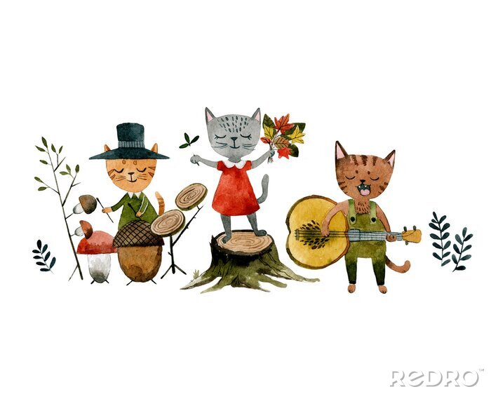 Bild Katzenband Kindergrafik