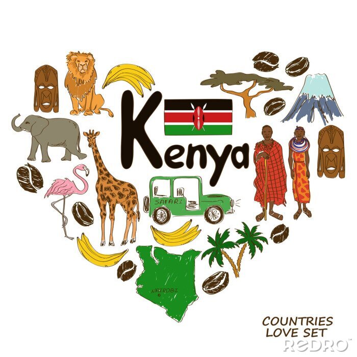 Bild Kenia und afrikanische Symbole
