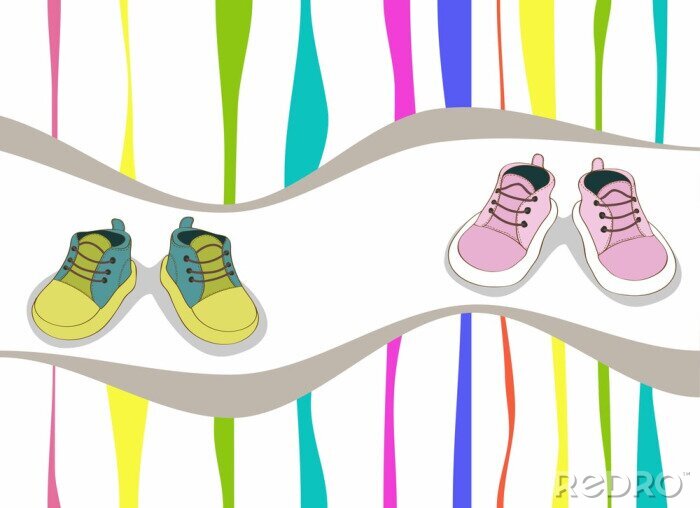 Bild Kinderschuhe auf farbigem Hintergrund