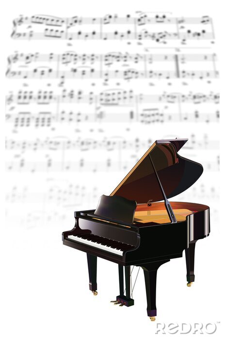 Bild Klassisches Instrument vor dem Hintergrund von Noten