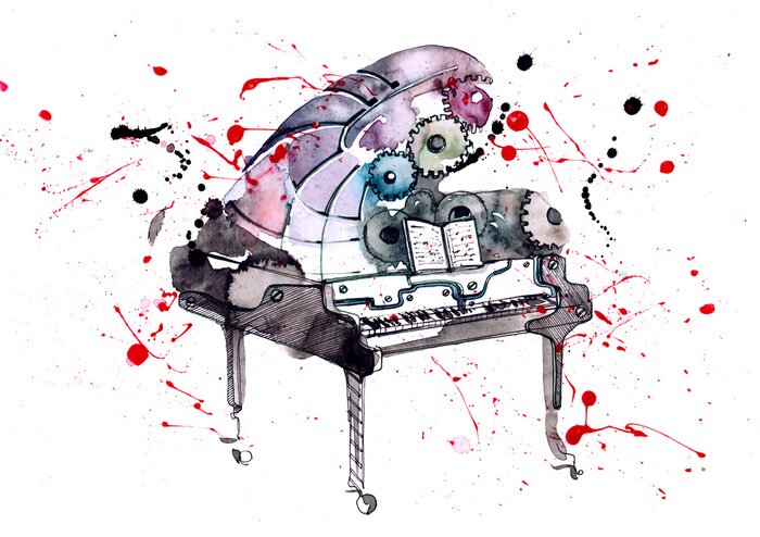 Bild Klavier Instrument auf Originalgemälde