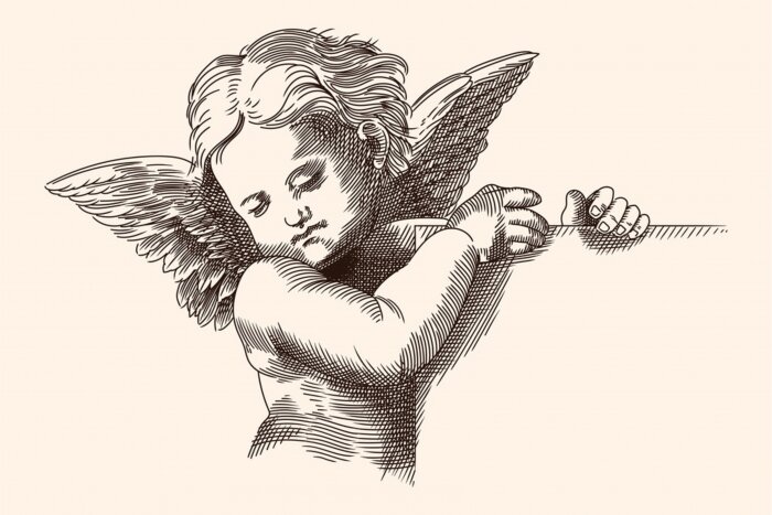 Bild Kleiner Engel im Vintage-Stil