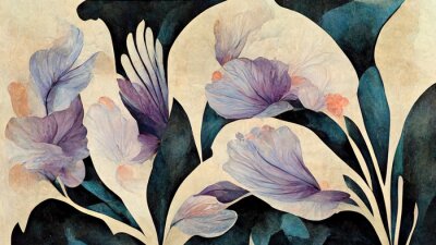Bild Komposition mit lila Blüten