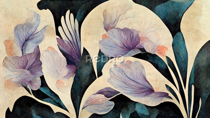 Bild Komposition mit lila Blüten