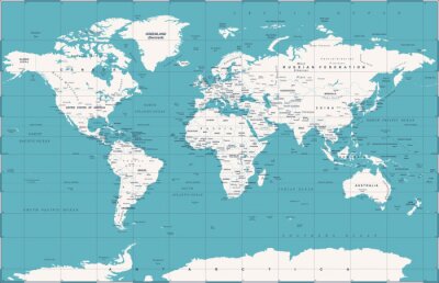 Kontinente und Ozeane genaue Weltkarte