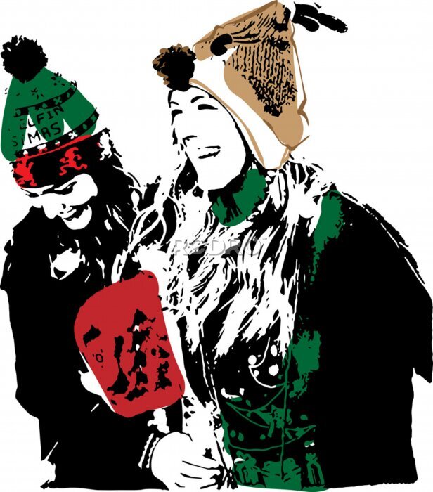 Bild Konzept für frohe Weihnachten inspiriert von Banksy