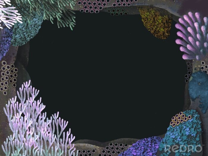 Bild Korallenriff auf schwarzem Hintergrund