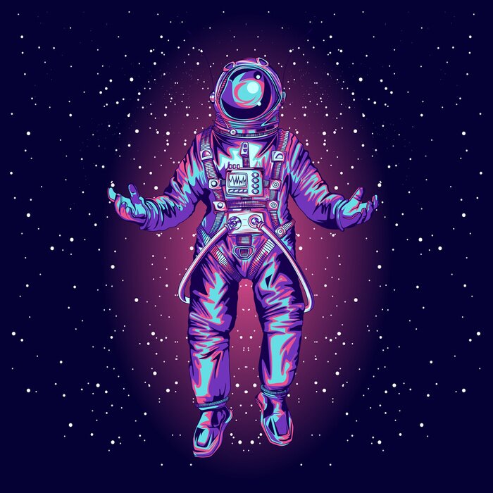 Bild Kosmonaut mit Sternen im Hintergrund