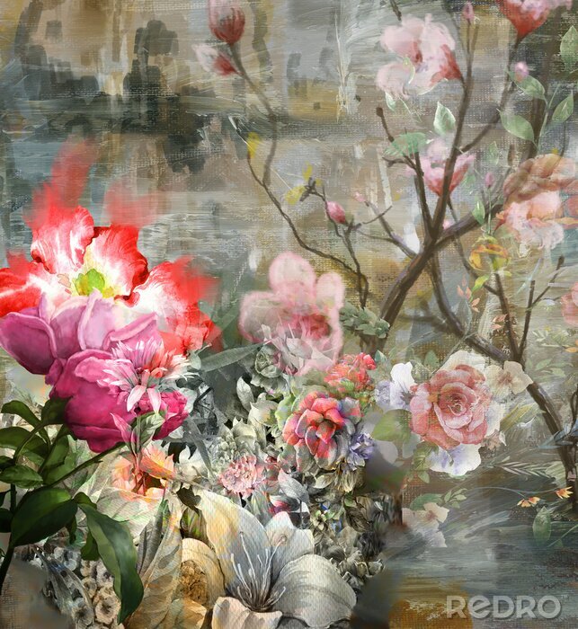Bild Künstlerische Illustration mit Blumen